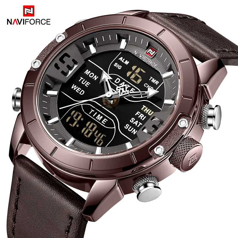 NAVIFORCE мужские s часы Топ люксовый бренд мужские спортивные часы мужские кварцевые светодиодный цифровые часы мужские полностью стальные военные наручные часы
