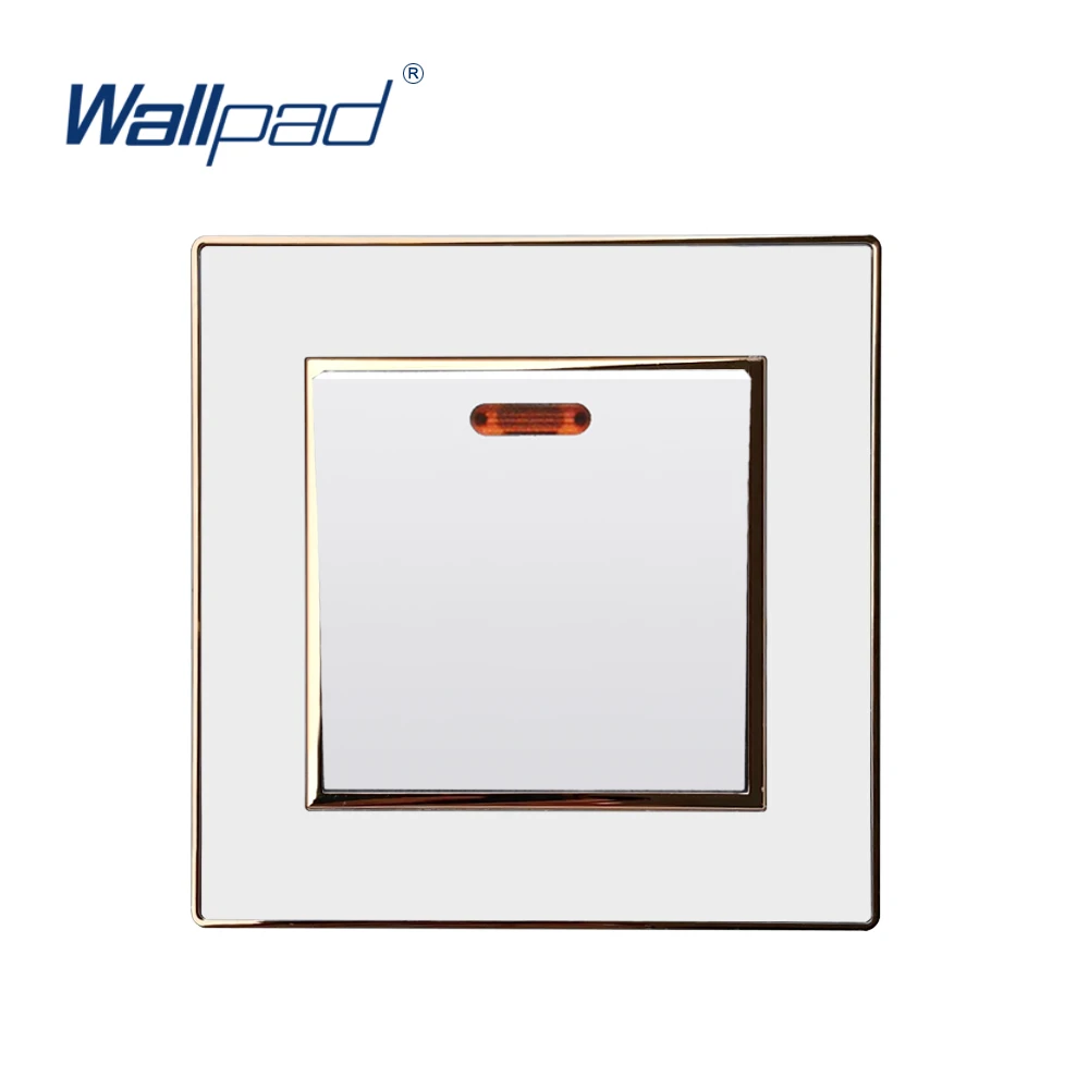 White Gold 45А переключатель для водоварки, адрлекторная панель, Роскошные Настенные переключатели для плиты, белая акриловая панель, серебряная граница, CE - Цвет: White Gold