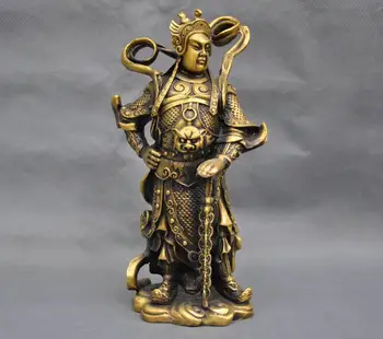 

10'' China Warrior Guardian Door Wei Tuo Protector Bronze Statue