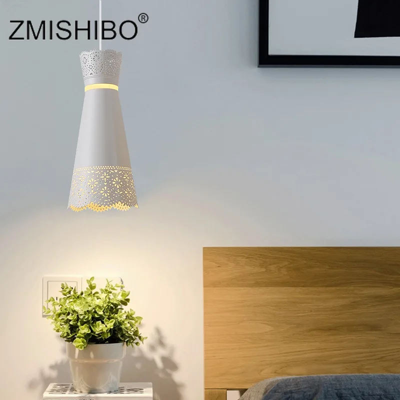 ZMISHIBO белая железная Подвесная лампа полые резьбовые Европейские лампы для