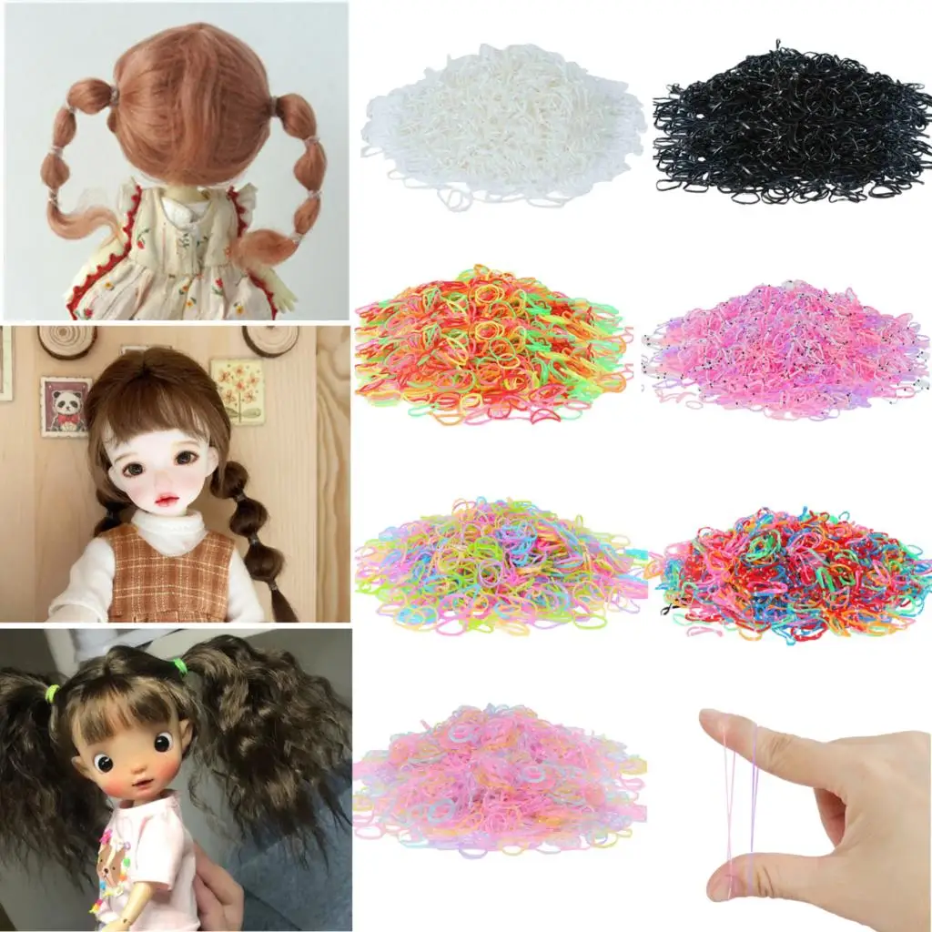 100 Doll Hair Styling Barbie or any Doll Small Ponytail Rubber Bands - Many  uses