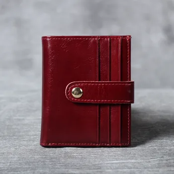 

Top Layer Cow Leather Genuine Leather Men Slim Wallets Card Holder Male Small Wallets Black Purses Thin Wallet for Card