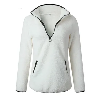 

Aulead Hoody Ladies Sweatshirt 2019 Winter Gray White Fleece Fluffy Oversized Hoodie Women Casual Warm Faux Fur Pullover 50cs
