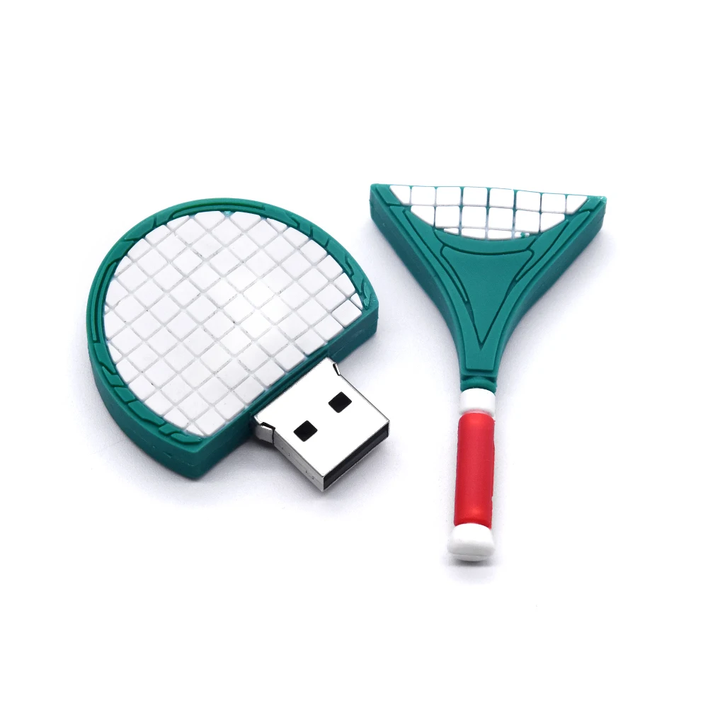 

Cartoon Usb Flash Drive 32gb 64gb 128mb Memory Stick Mini Cute Badminton Tennis Racket U Disk Sport Style Pendrives 2.0 for Gift