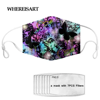 

WHEREISART Mask Anti Dust Mask 7 Filter Windproof Galaxy Pattern Adult a Half Face Face Mask mascherine