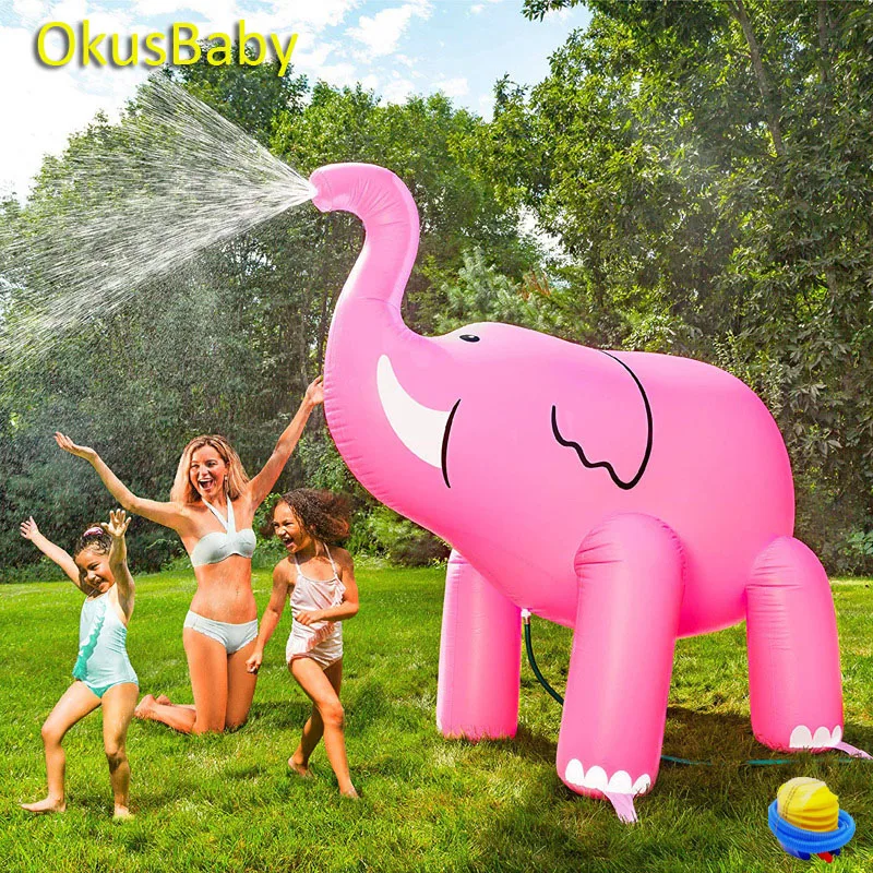 220cm Giant Summer Animal Sprinkle Water Park Inflatable Elephant Outdoor Beach Toy Children Play Spray Garden Toys | Игрушки и хобби
