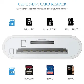 

Hot New USB C to SD Micro SD Card Reader Type C Thunderbolt USB 3.0 SD TF Memory Card Reader Adapter Compatible