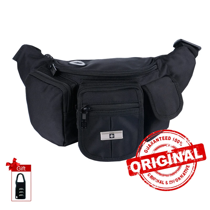 

Waist Bags For Men Black Zip Pouch Belly Bag Money Pouch Motorcycle Fanny Pack Waist Pack For Phone Leg Bag SWR003