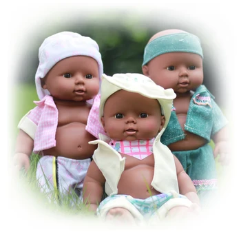 

30cm Dolls African Prince Black Reborn Baby Real Touch Realistic Newborn Soft Clothes Silicone Handmade Born Lifelike Infant Son