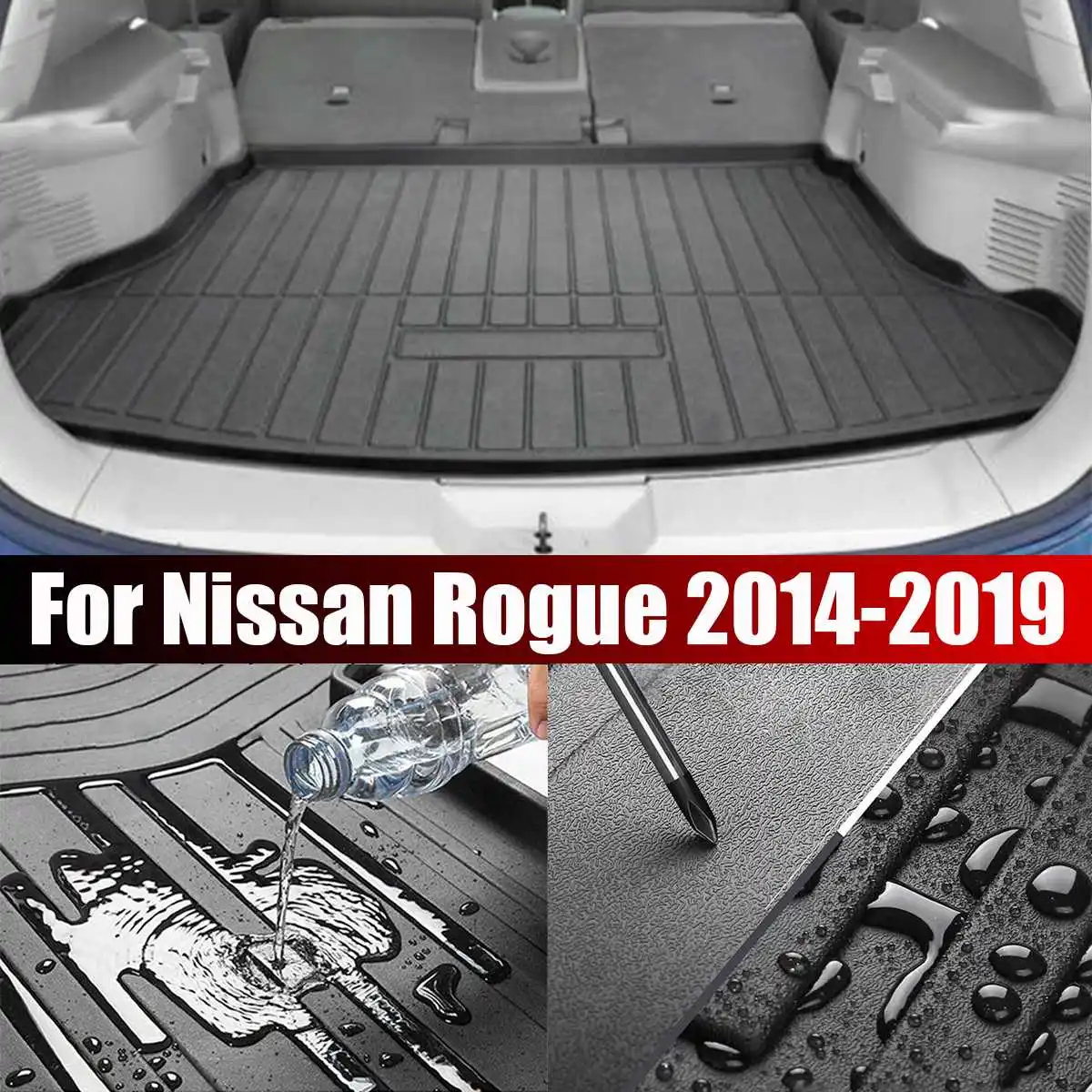 

NEW 1 PCS Black Rubber Rear Boot Liner Trunk Cargo Mat Tray Floor Carpet Mat All Weather For Nissan Rogue 2014-2019