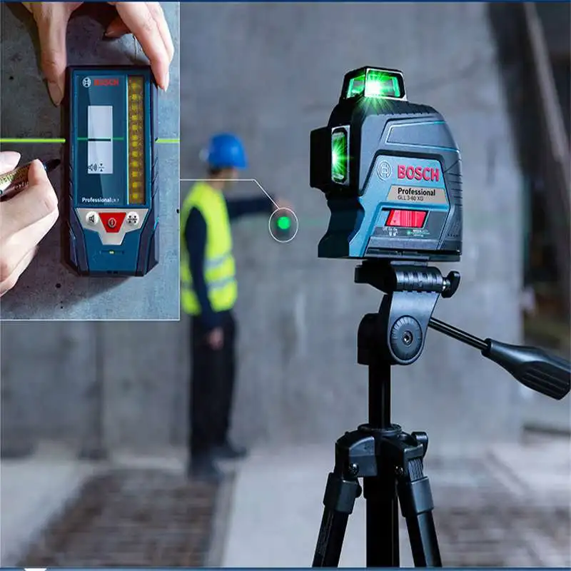 GLL3-60XG Laser Level With Toolbox Or Tripod 12-Lines Green Laser Beam Horizontal &Vertical Line  Indoor Outdoor Available