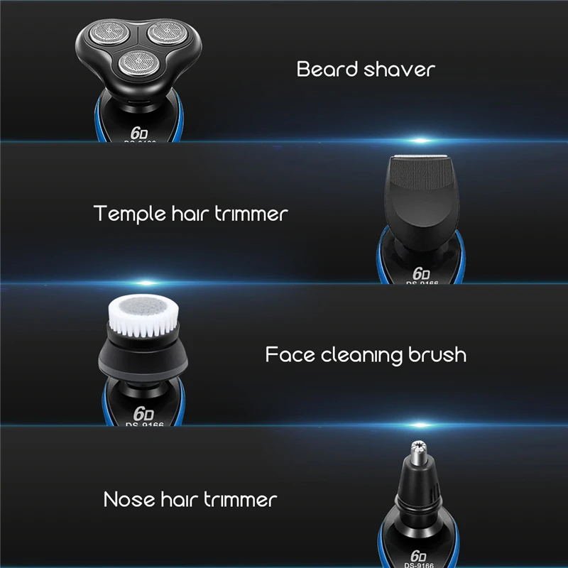  4 In1 Electric Shaver Whole Body Washable Shaving Machine Rechargeable Beard Trimmer Multifunctiona