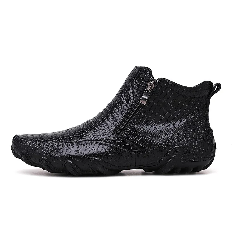 

Boots Men Winter Warm Snow Shoes Mens Leather Shoe Ankle Cowboy Waterproof shose Man Motorcycle Casual Boot 2019 Men's Footwear