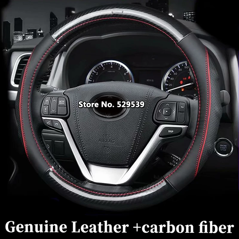 380mm Real Carbon Steering Wheel Cover Black for HYUNDAI 2006-2012 Santa Fe CM