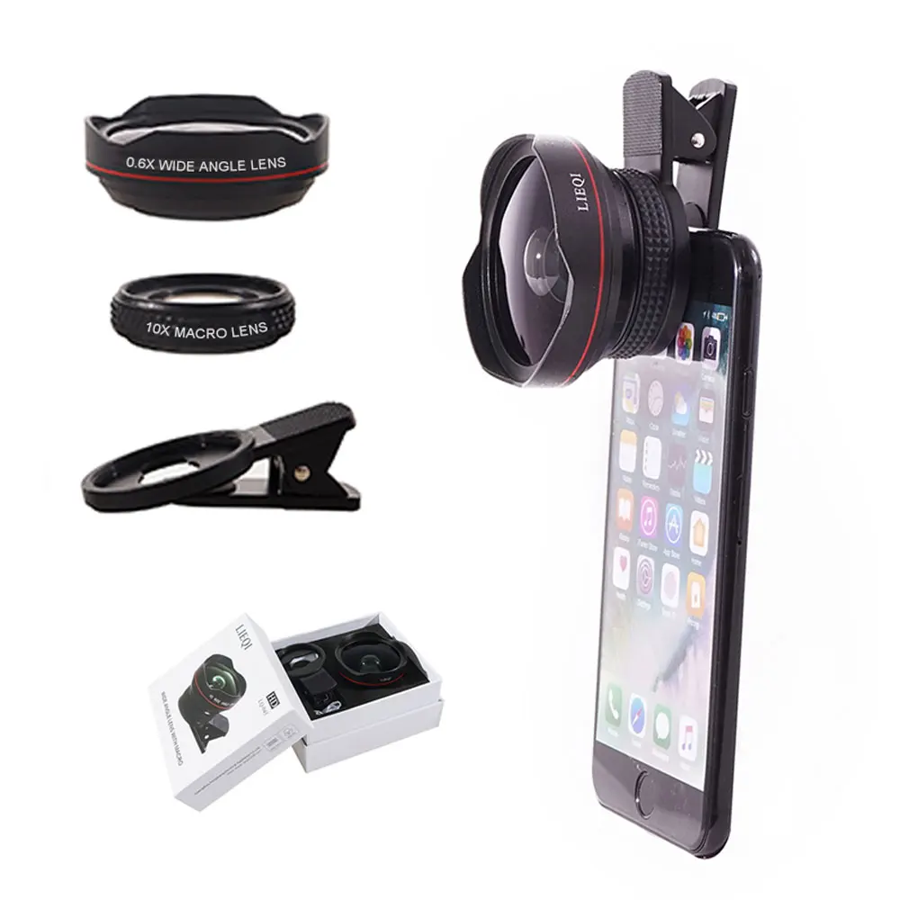 

Multi-function Mobile Phone Lens 0.6X Wide Angle Len & 15X Macro HD Camera Lens Clip Universal