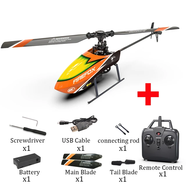 Beginner RTF Automatic Stable RC Helicopter 2.4G 4 Channel Single Propeller Without Aileron E129 C129 Durable Long Flight Time - 1 battery Orange