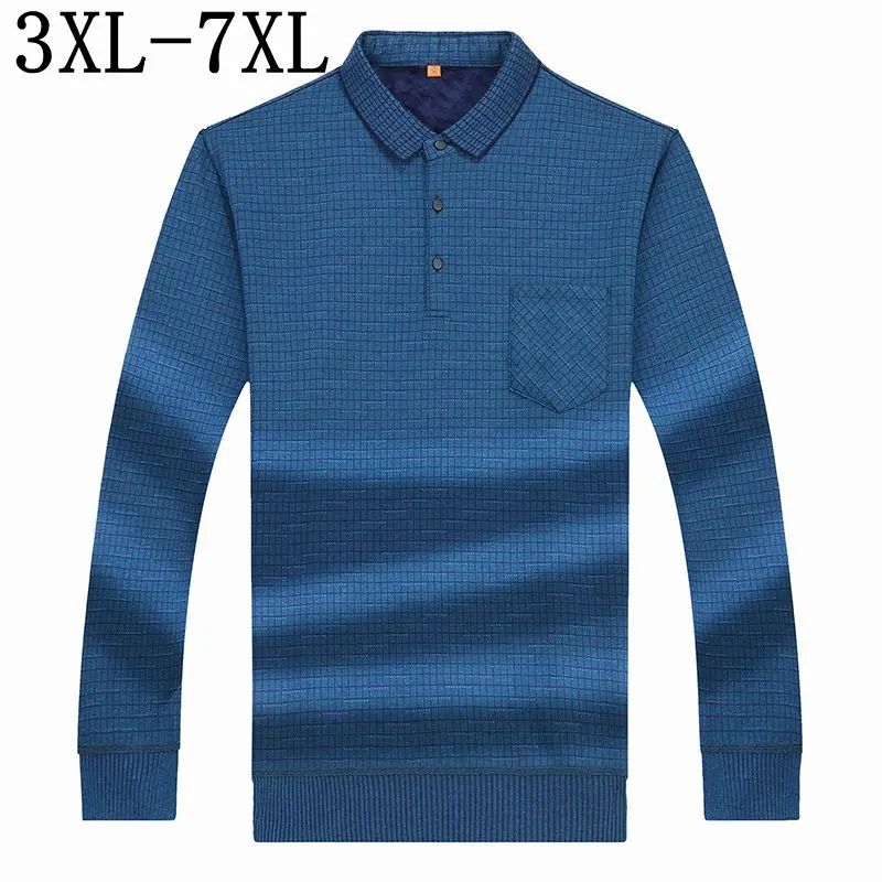 

Size 7XL 6XL 5XL 2019 New Winter Brand Men Polo Shirt With Fleece Mens Thick Warm Polo Shirts High Quality Casual Polo Homme