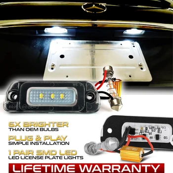 

2Pcs Car Error Free LED Number License Plate Lights For Mercedes Benz GL-Class X164 GL320 GL350 GL450 GL500 GL550 GL63 AMG 06-12