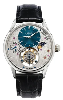 

Haofa Mens Multifunctional Flying Tourbillon Movement Mechanical Skelenton Luxury Watch Blue