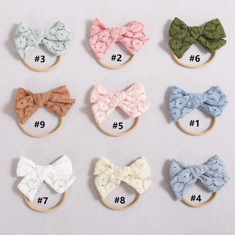 Baby Headband Hair Bows Girl Headbands For Kids Crochet Flower Head Band Princess Newborn Hollow Lace Accessories Stretchy accessoriesdoll baby accessories