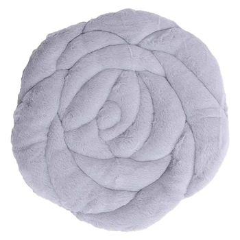 

Chic Rose Flower Chair Pad Seat Cushion for Dining Chairs Soft Faux Fur Floor Pillow Area Rugs Home Decor