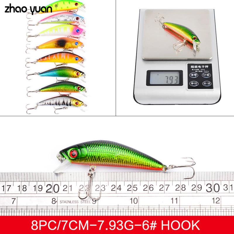 Minnow Mixed 57pcs/Set Fishing Lure Bait Set Wobbler Swimbait With Treble Hook Sea Fishing Tools pesca Carp Fishing Tackle