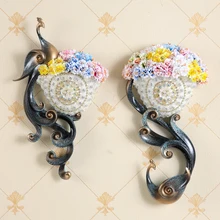 Ваза из смолы, роскошное украшение на стену+ искусственный цветок, украшение ручной работы для гостиной, 3D ТВ-фон, украшение для росписи