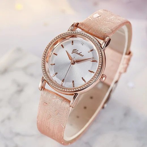 

New Style Fashion Korean-style Ladies' Watch Women's Middle School Students Luxury Beautiful Electronic Quartz Leather Strap Wat