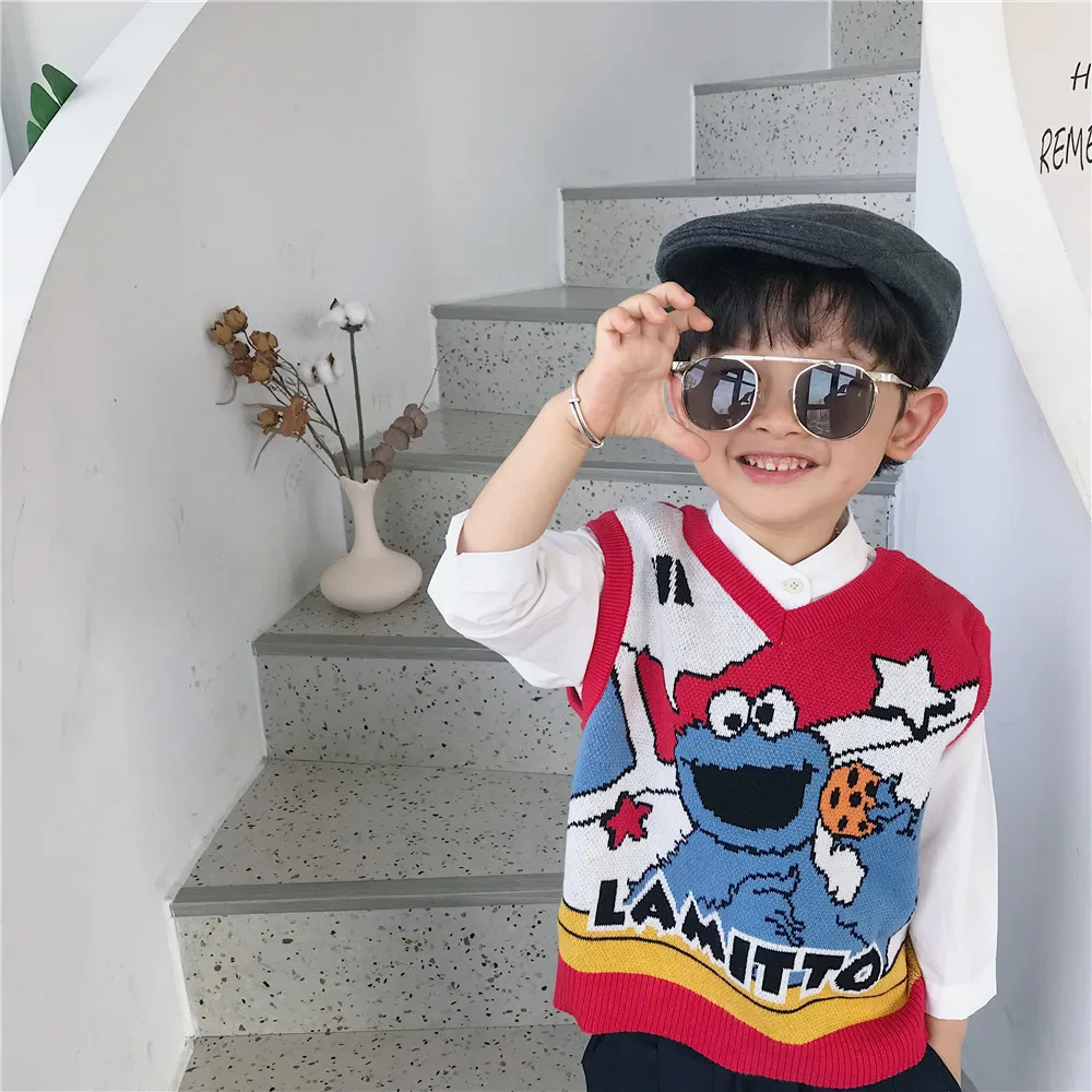 Tonytaobaby/осенне-зимняя одежда новая детская одежда вязаный жилет в европейском и американском стиле жилет для девочек жилет для мальчиков
