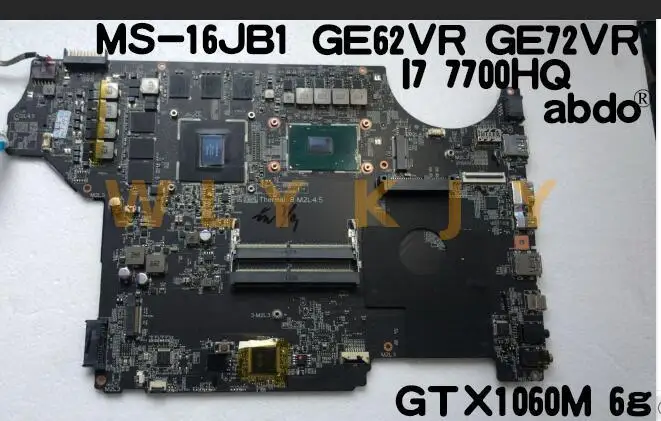 Материнская плата для MSI GE62VR GE72VR материнская ноутбука процессор i7 7700HQ GPU GTX1060M 100%
