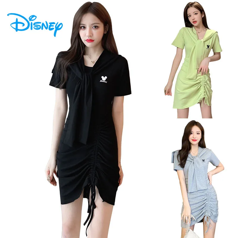 Женское платье-футболка с коротким рукавом Disney Mickey Mouse облегающее повседневное