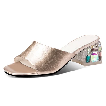 

2020 Women Summer shoes woman Outdoor Slipper Flip-flops Elegant Shoes Woman Genuine Leather Fashion Slippers Ladies Sandals