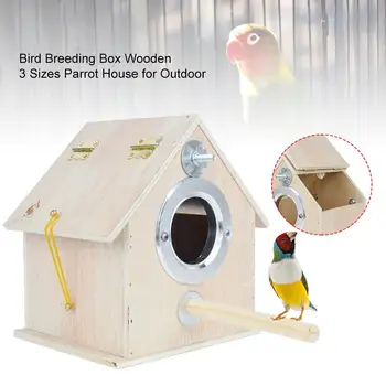 

Wood Bird House Nest Birds Breeding Box Bird Parrot Breeding Decorative Cages Pet Accessories Home Balcony Decoration