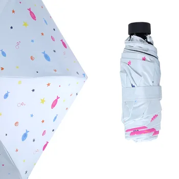 

Mini Ultra Light 5 Fold Women Umbrella Folding Uv Protection Creative Sun and Rain Umbrella Parapluie Pocket Umbrella B60