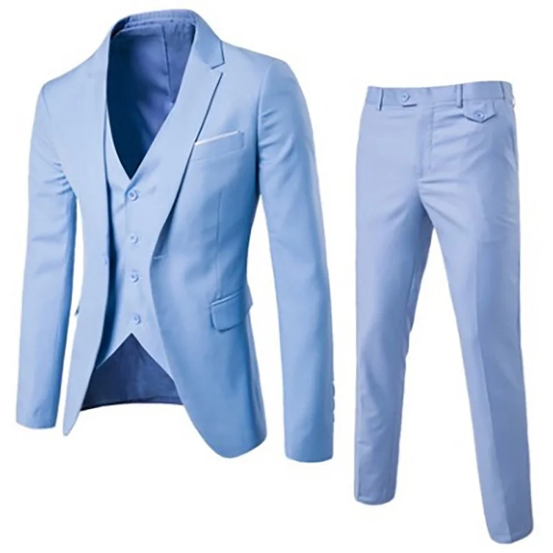 3Pc Wedding Suits for Men Autumn Blazer Pants Single Breasted Smart Casual Straight Female Slim Suits Plus Size 6XL Groom Suit