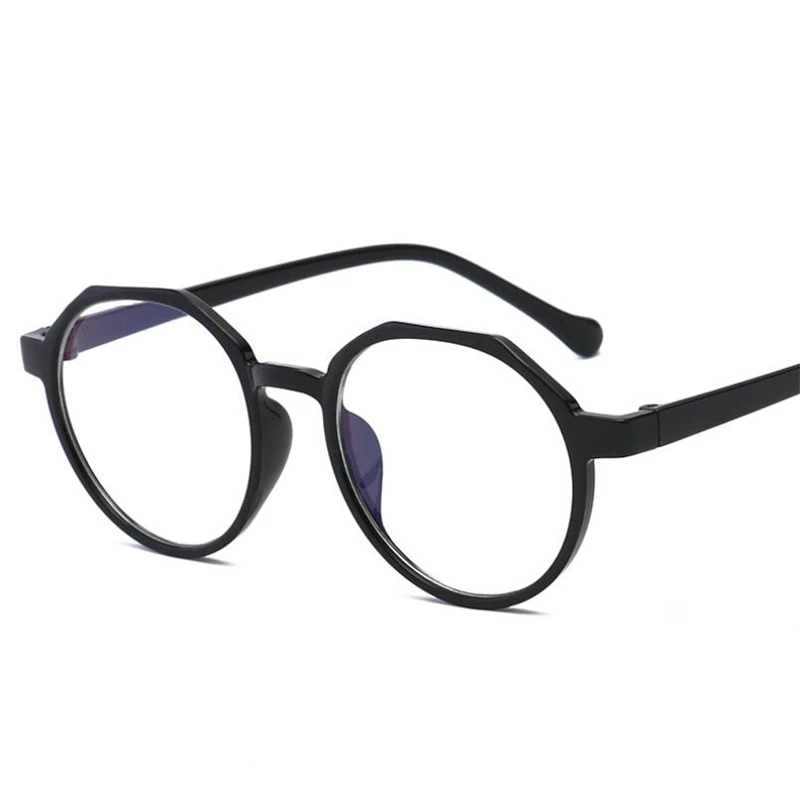 Прозрачная синяя оправа, студенческие очки для близорукости, унисекс, Ретро стиль, круглые очки для близоруких, диоптрий 0-0,5-1,0-6,0 - Цвет оправы: Sand Black