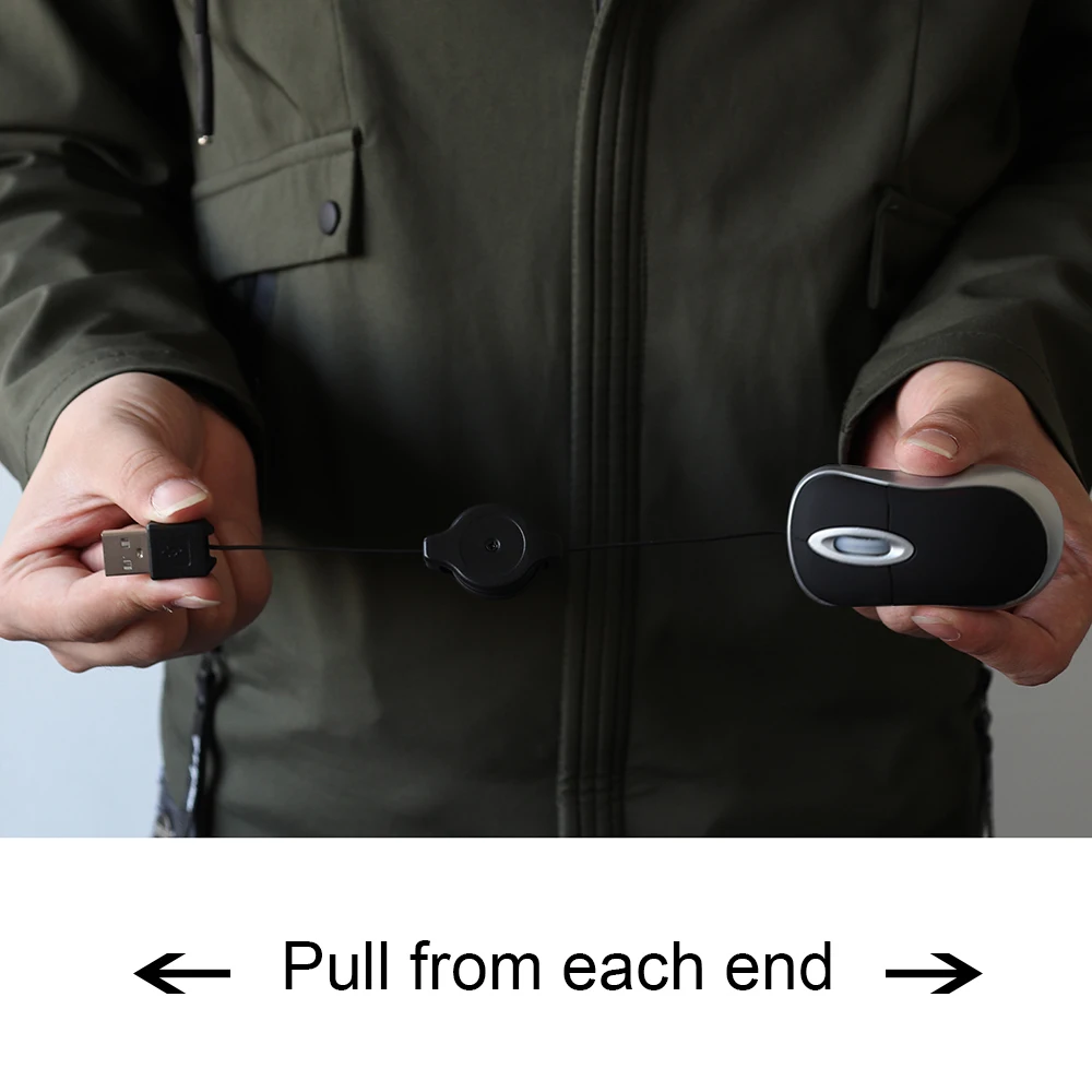CHYI Мини Компьютерная Мышь Выдвижной Usb кабель оптическая эргономичная Mause 1600 dpi портативная маленькая 3d Проводная PC Gamer мышь для ноутбука