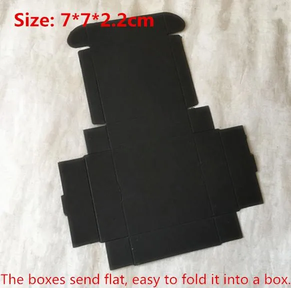 

100pcs/lot-7*7*2.2cm Cardboard Aircraft Boxes Candy, Smart Gift, Event Party Decorative Button Black Paper Packing Boxes