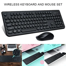 Retro Punk Wireless Keyboard Mouse Set Ergonomics Mini Waterproof Lightweight JR Deals