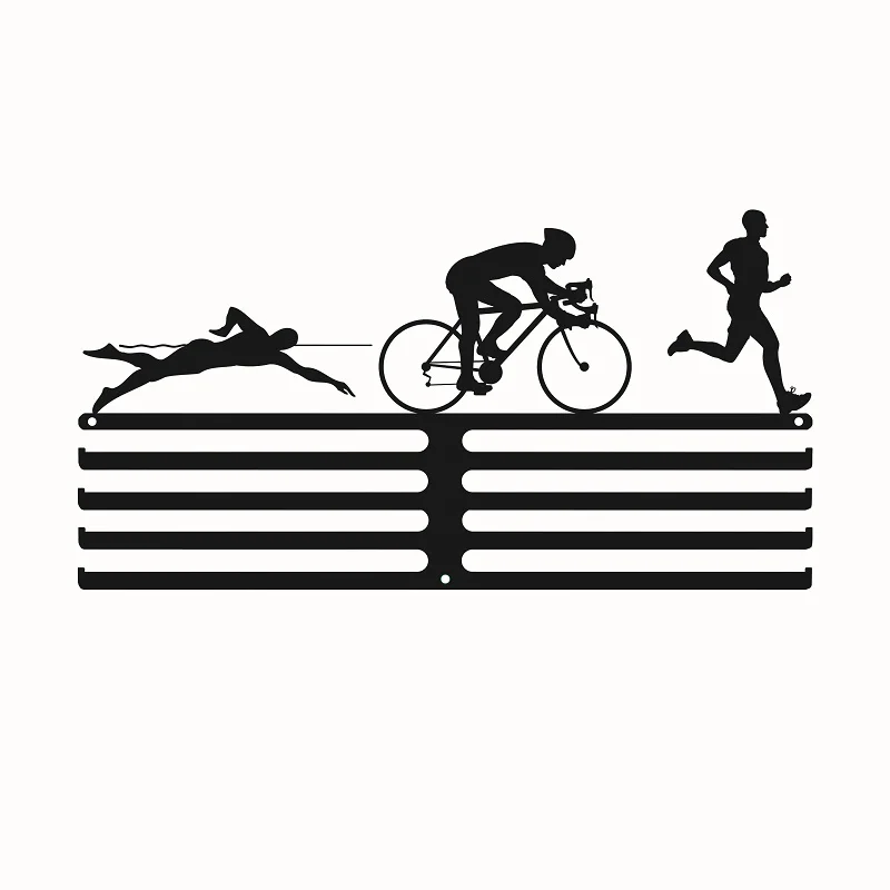 4 bar Triathlon Скидка дефект спортивный марафон держатель медаль Вешалка - Цвет: 4 bar Triathlon