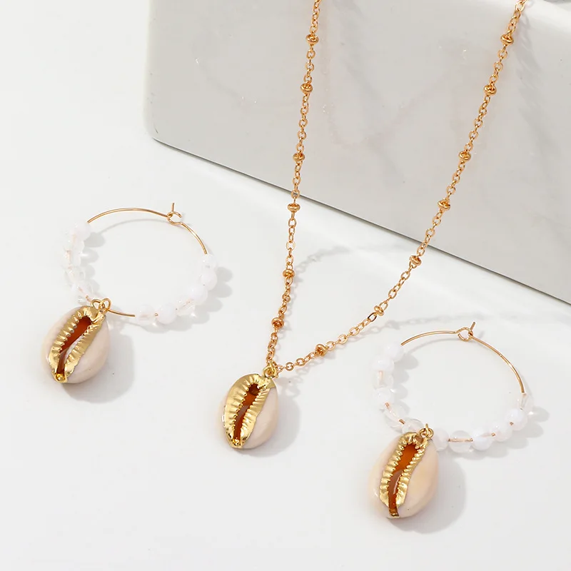 

Cross Border Europe And America Creative-Single Layer Set Beach-Style Fashion Natural Pearl Shell Starfish Sets of Chain Nye Bea