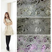 Винтажная Цветочная Трехцветная стереоскопическая розовая Золотая проволочная жаккардовая ткань для платья