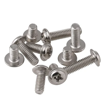 

M2 M2.5 m3 m4 m5 Nickel plated steel PWM cross phillips pan round truss head with washer padded collar screw machine bolt screws