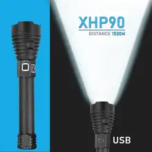 Люменов xhp90 самый мощный светодиодный светильник-вспышка перезаряжаемый через usb фонарь xhp50 xhp70 ручная лампа 26650 18650 батарея светильник-вспышка