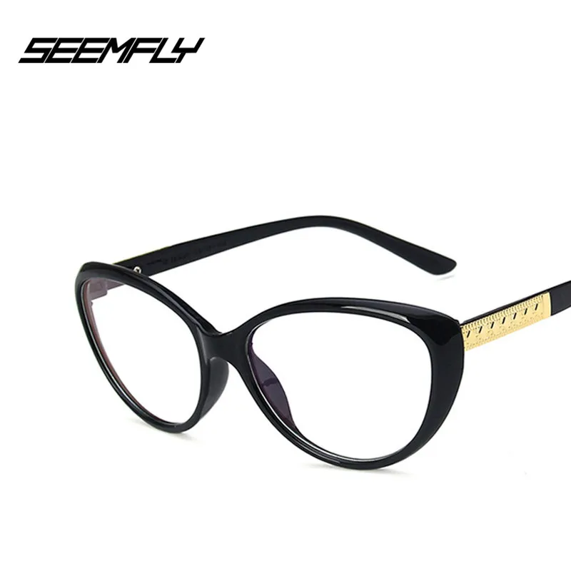 

SEEMFLY new Retro Cat Eye Eyeglasses Optical Spectacle Frame Women's Eye Glasses Vintage Computer Reading eyeglasses Frames 2020
