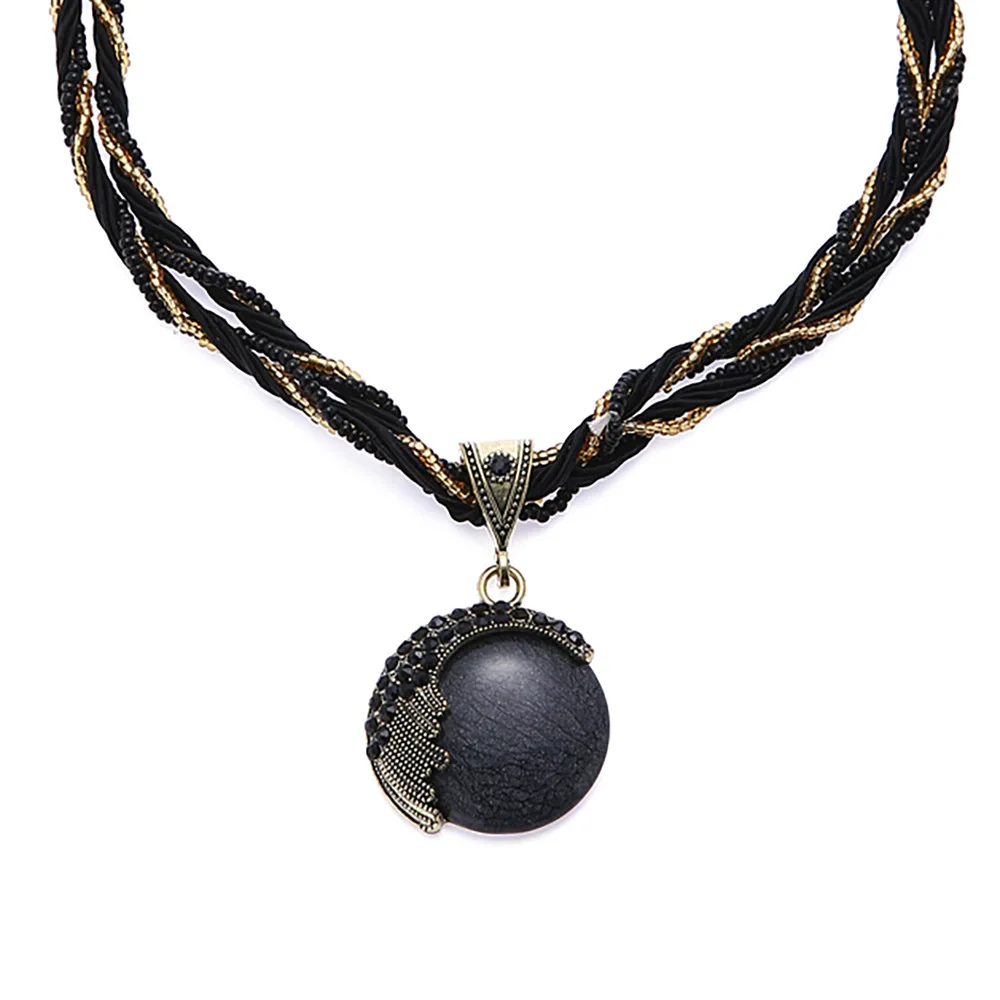 

Europe And America Hot Selling Bohemian Bead Handmade Woven Necklace Ethnic-Style Sweater Chain N039
