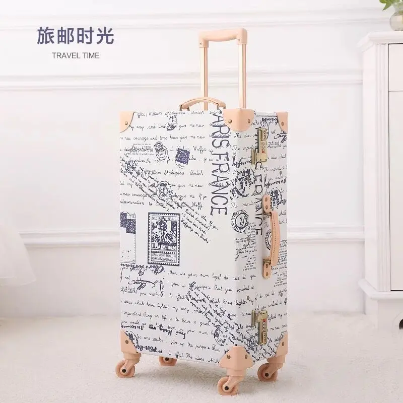 Hot!New Women 2PCS/SET Vintag Travel Suitcase Rolling Luggage sets,12"20"24"26"inch Trolley suitcase handbag Carry On Wheels