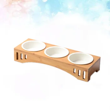 

1PC Nontoxic Wood Durable Porable Storage Rack Cat Dining Table Pet Bowls for Cat Dog Pet