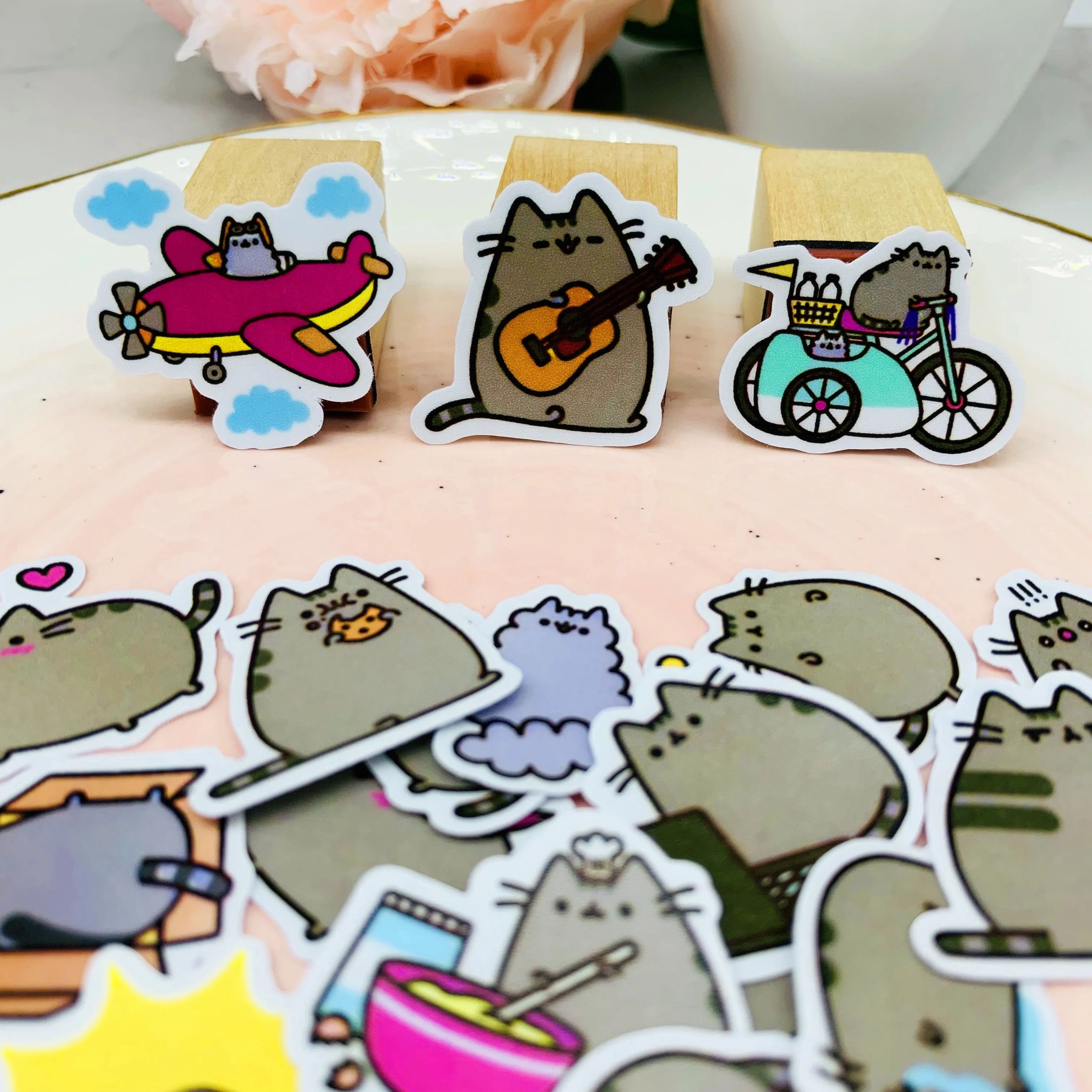 40Pcs/Pack Cute Cartoon Fat Cat Sticker DIY Scrapbooking Album Junk Journal Planner Decorative Stickers | Дом и сад