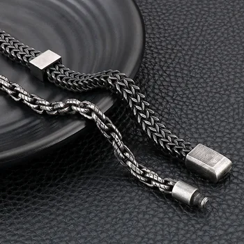 

European and American stainless steel jewelry men's creative bracelet retro hip hop fashion titanium steel bracelet